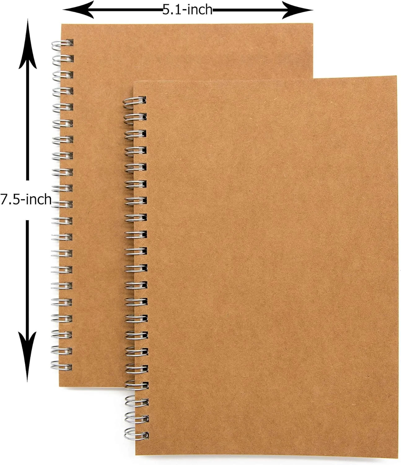 Soft Cover Spiral Notebook Journal 2-Pack, Blank Sketch Book Pad, Wirebound Memo