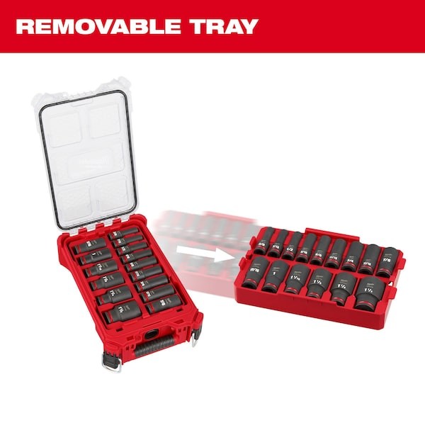 Milwaukee Tool 49-66-6802 15 Pc. Shockwave Impact Duty 1/2 In. Drive Sae Deep