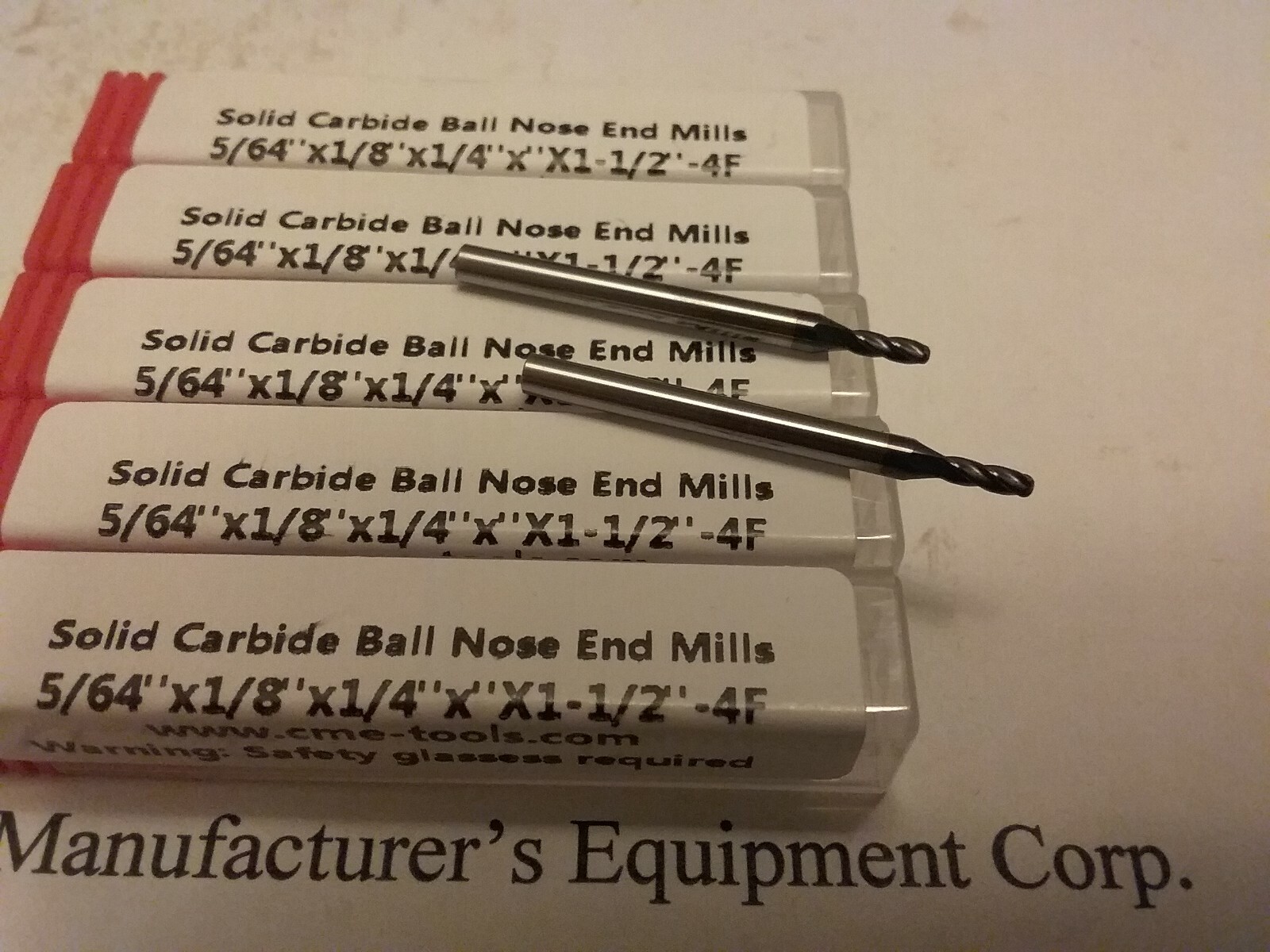 5pcs 5/64″ Carbide Ball End Mill Tialn Coated, 4flt single ball 1006-BTN-564