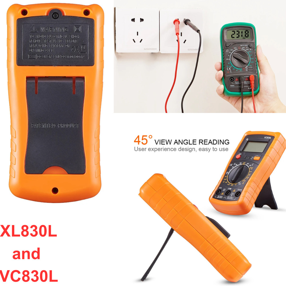 LCD Digital Multimeter Voltmeter Ammeter Ohmmeter Volt AC DC Tester Leads Meter