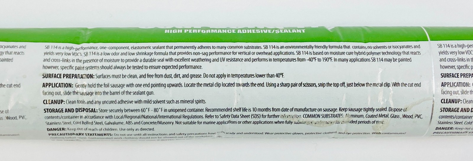 Seal Bond 114 High Performance Hybrid Adhesive Sealant Gray 20 oz