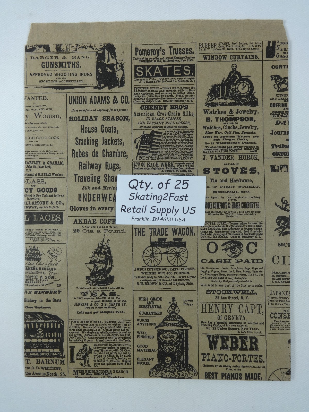 8.5″ x 11″ Newsprint Design Paper Merchandise Bag Retail Shopping