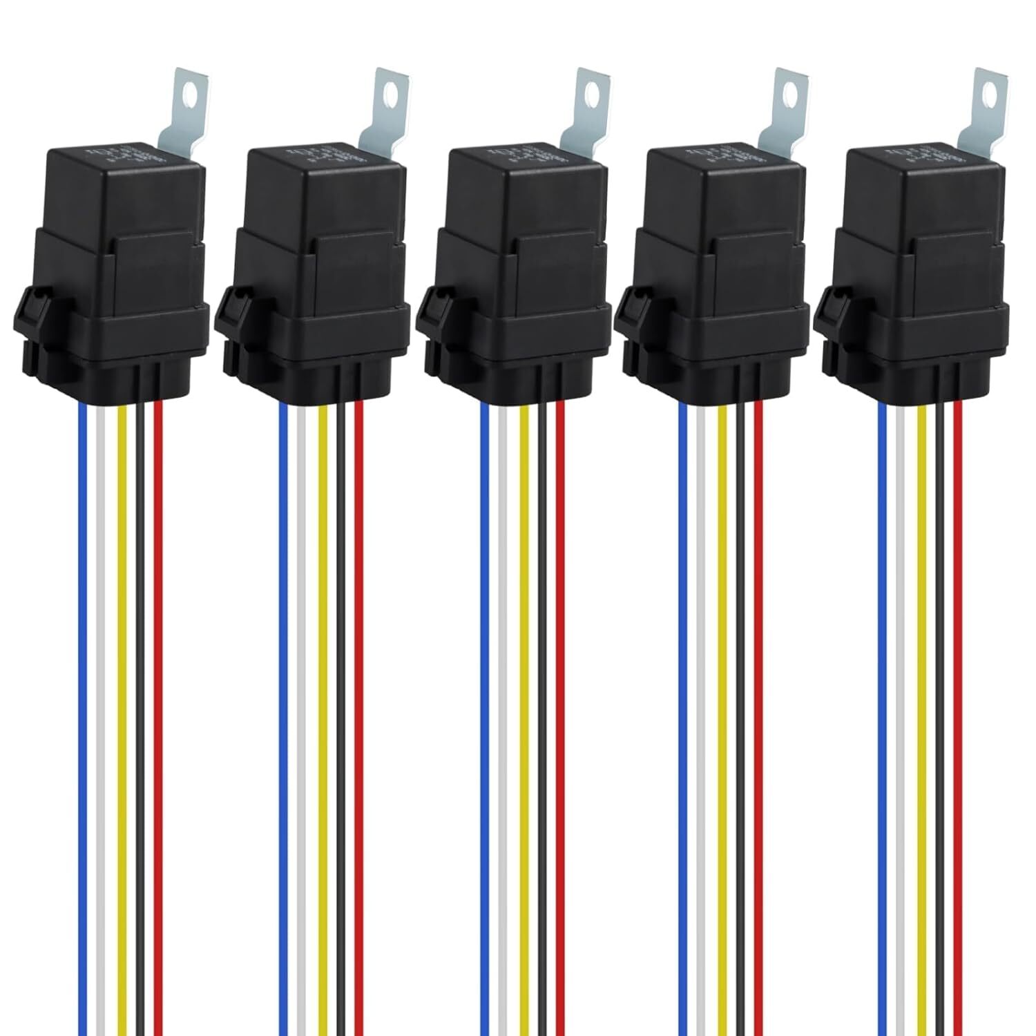 5Pin 12V 40/30 AMP 12V DC Waterproof Automotive Relay & Heavy Duty 12AWG Harness