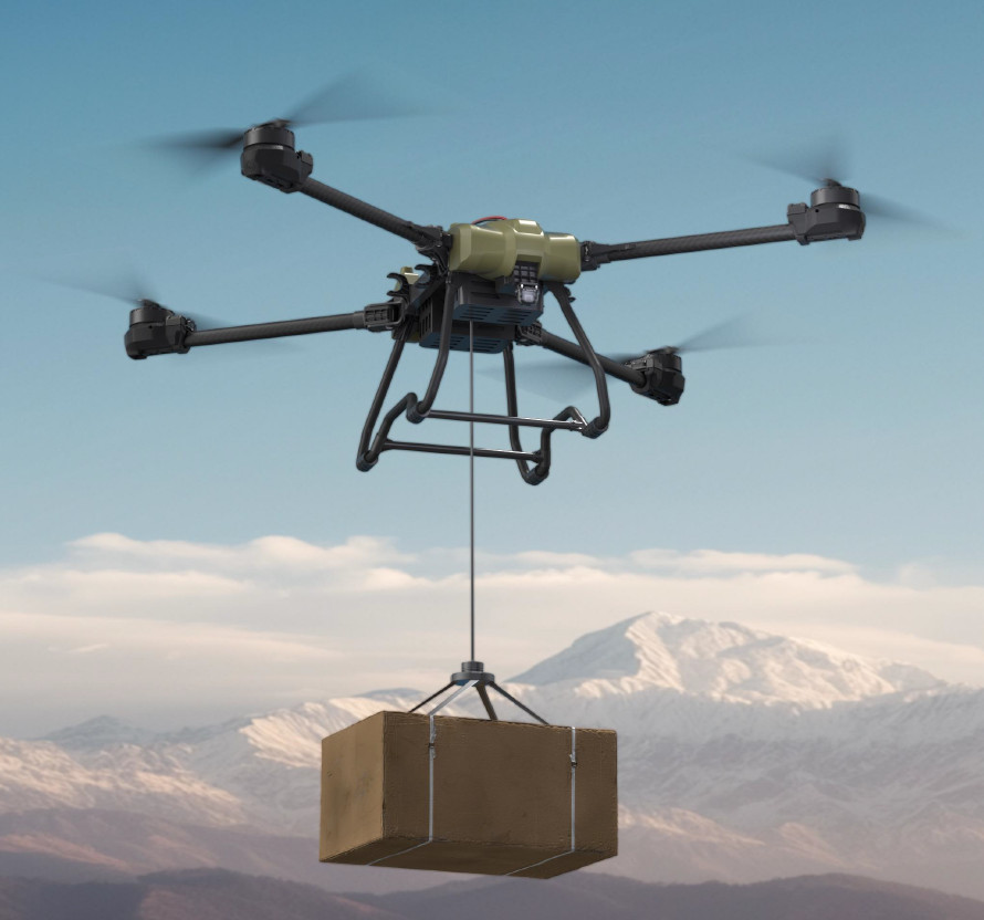 Heavy Lift Drone up to 200 lb, 5 mile Range, Winch & Drop Kits, Utility Drone