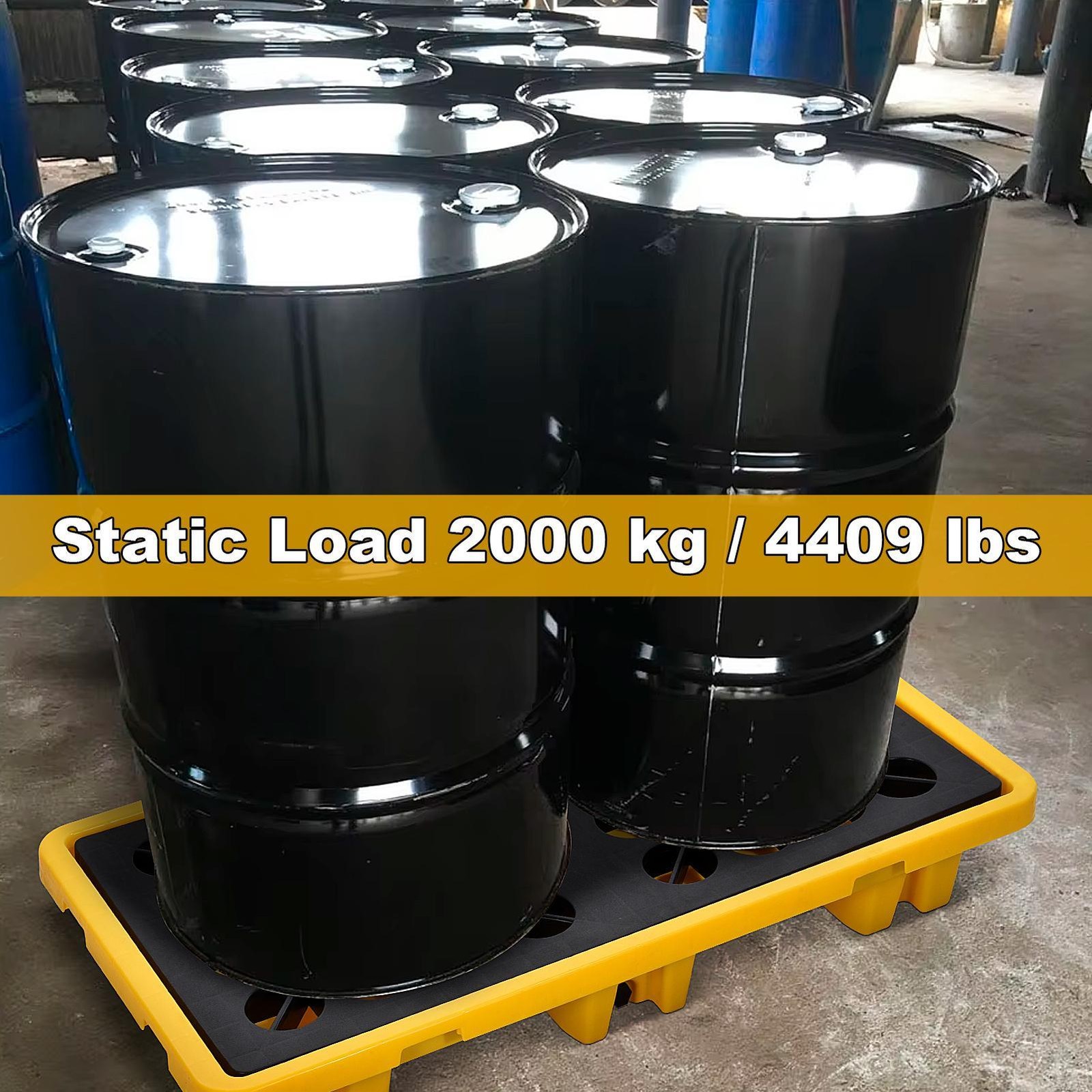 2 Drum Modular Spill Containment Platform, for Industrial Garage Basement