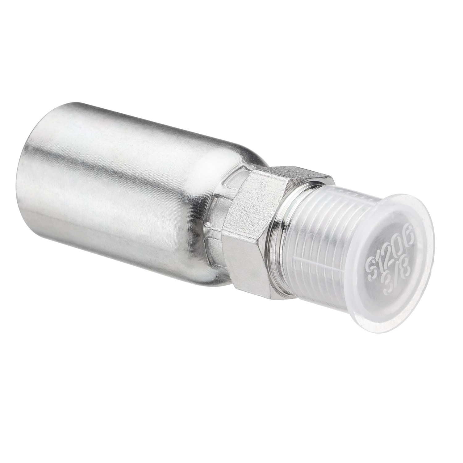 12 x 3/8″ I.D. Hose x 3/8″ NPTF Male W/ Cover Hydraulic Hose End Crimp Fittings