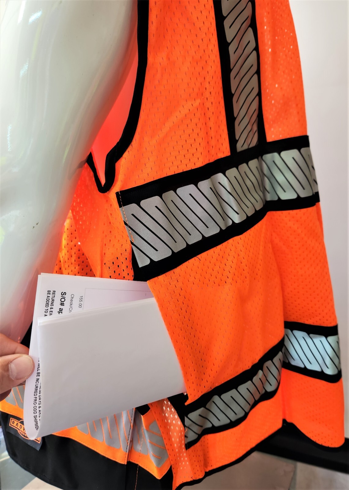 RADIANS HIGH VISIBILITY Surveyor Two Tones Orange Safety Vest Mesh front & back