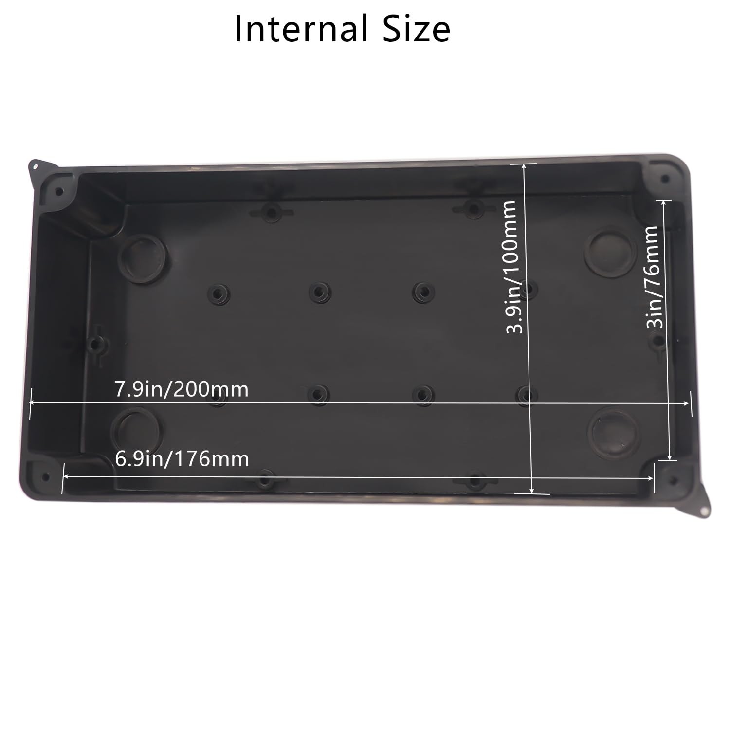 Electrical Box, Outdoor Waterproof Box IP65 7.9″ x 3.9″ x 2.8″, Black