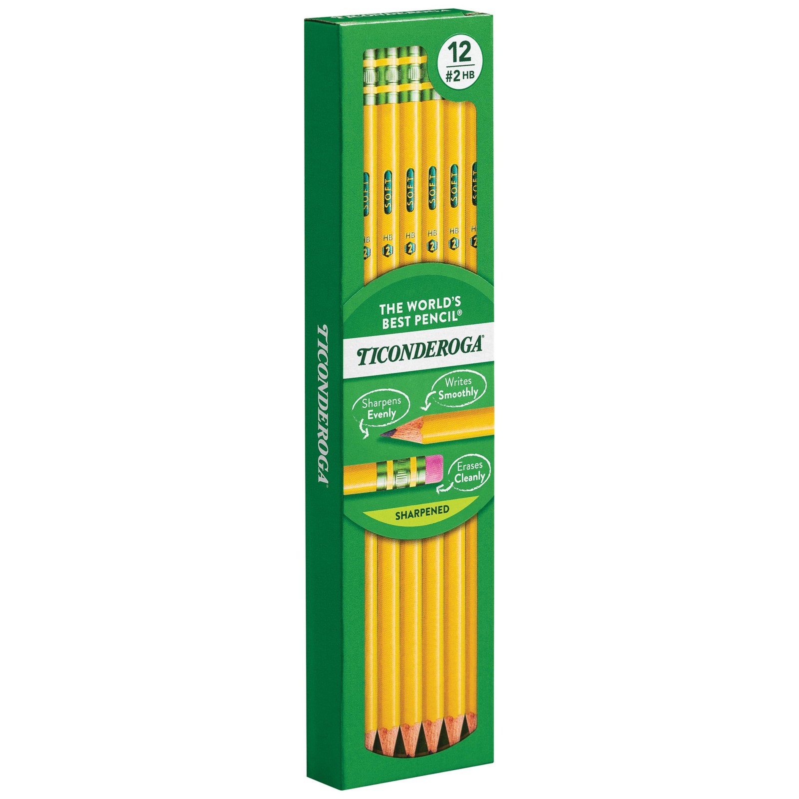 Ticonderoga Wood-Cased Pencils, Pre-Sharpened, 2 12 Count (Pack of 1), Yellow