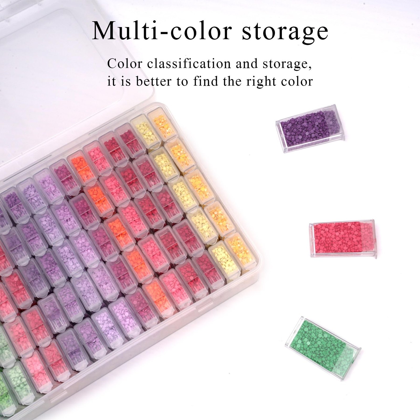 Diamond Painting Storage Containers with Lids – 80PCS Portable Transparent Pl…