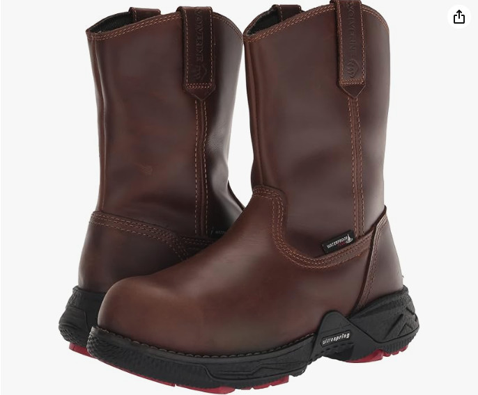 Wolverine Men’s Hellcat UltraSpring CarbonMax Wellington WP CT EH Brown Size 10