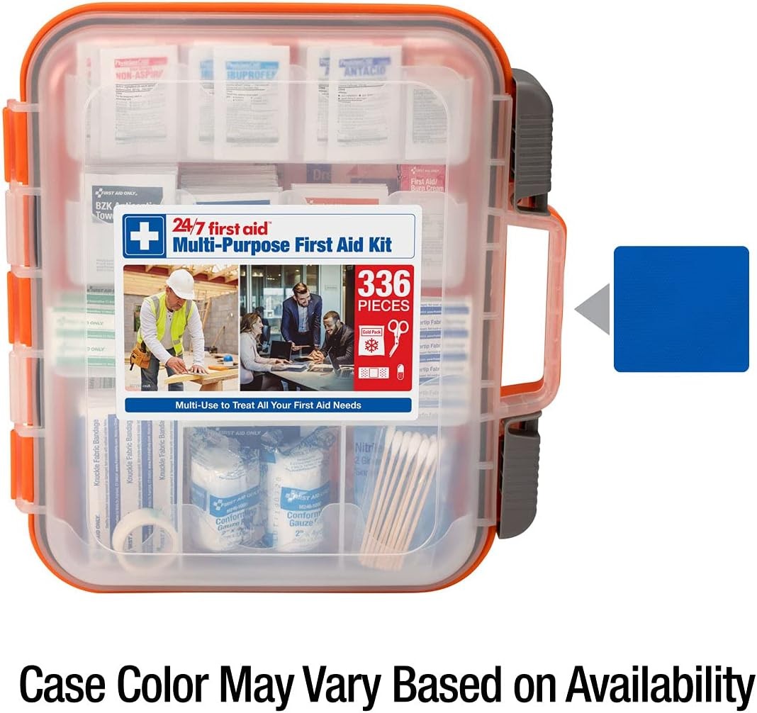 OSHA Compliant 336-Pc First Aid Kit for 100 People, Home/Office/Car