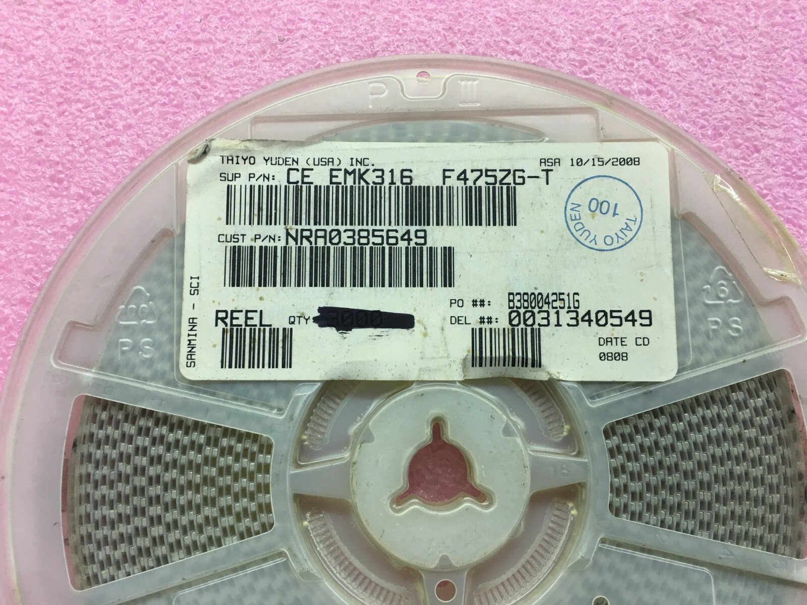 (1,000 PIECE LOT) EMK316F475ZG-T, TAIYO YUDEN, CAP CER 4.7UF 16V Y5V 1206, ROHS