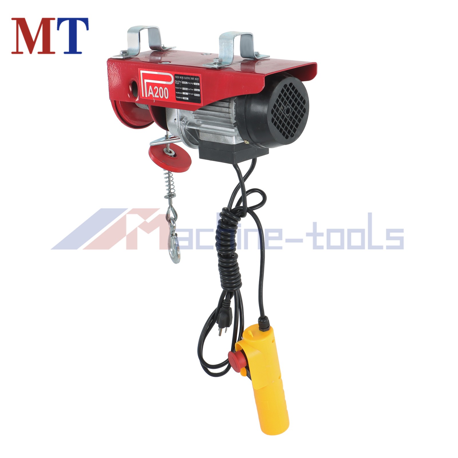 Electric Hoist, 110V 440lbs/200kg Winch with 6.6ft Remote Control Height 20-40ft