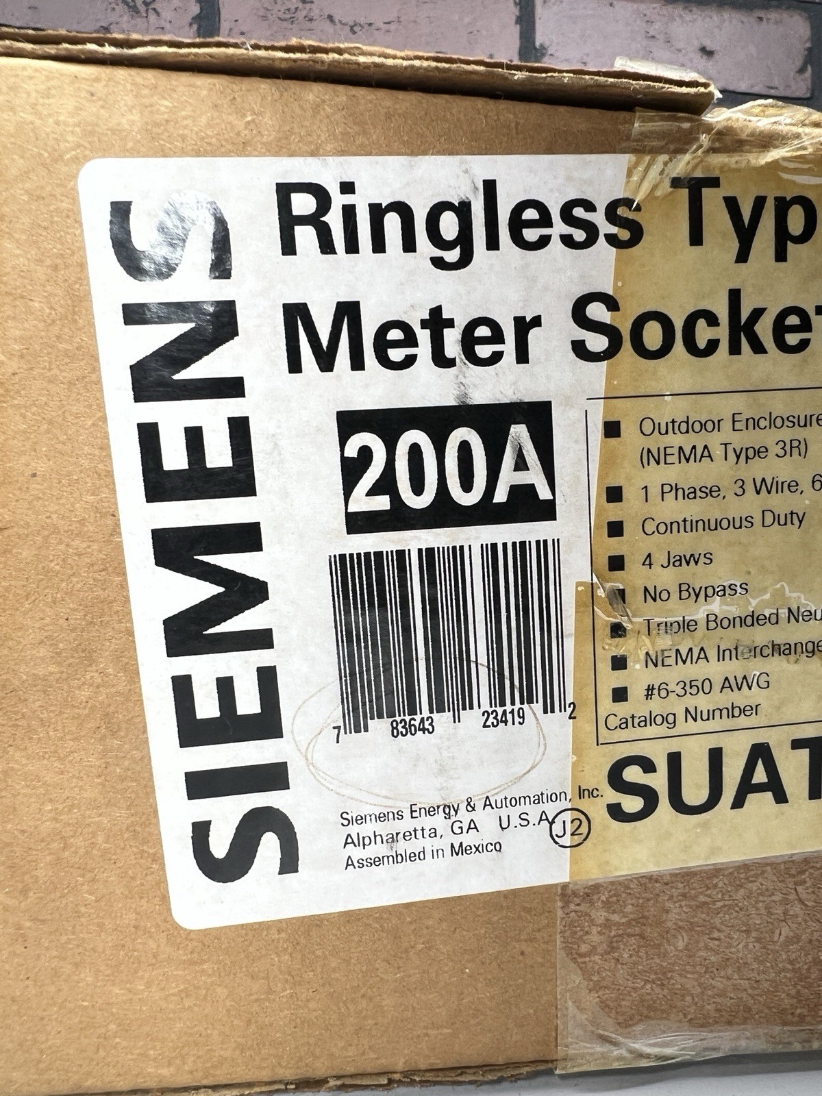 Siemens 200 amps Ringless Overhead/Underground Meter Socket SUAT317-OG