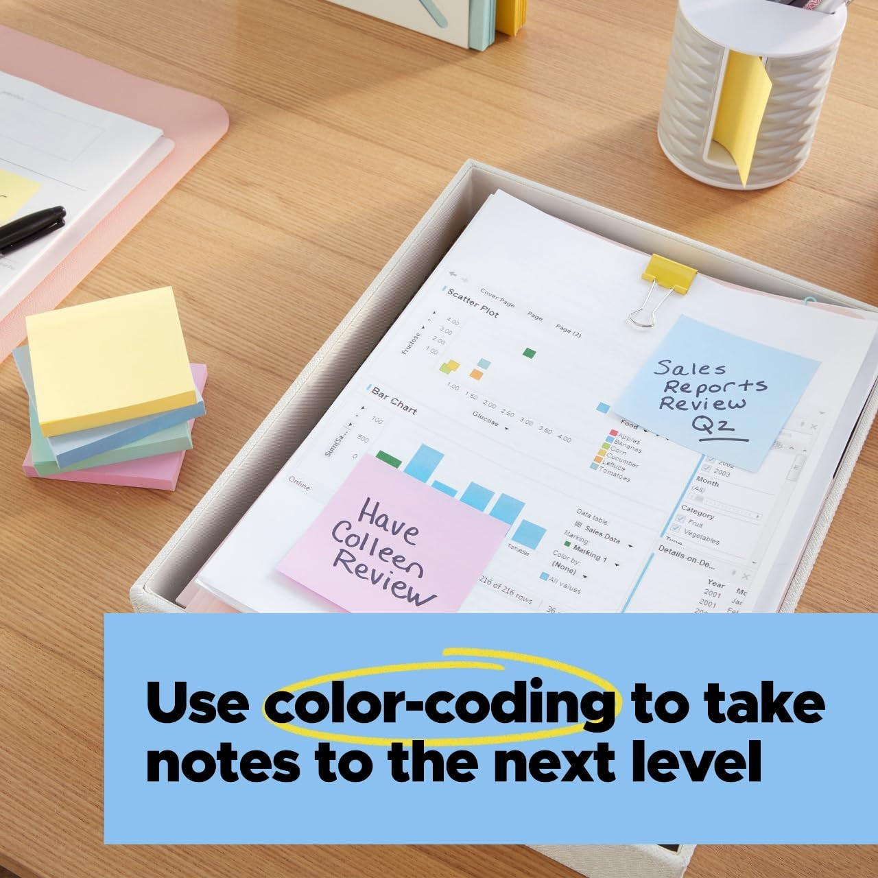 Post-It 100% Recycled Paper Super Sticky Notes, 3 In. X 3 In., 5 Pads, 70 Sheets