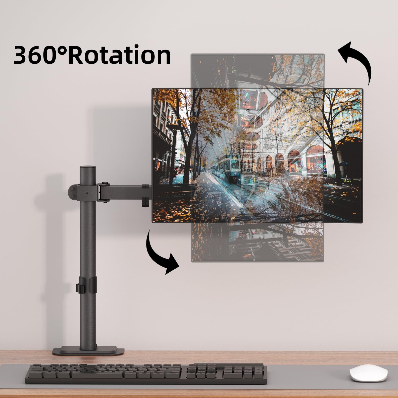Bracwiser Monitor Mount Single Fully Adjustable Arm Fits One Screen 13-32 inc…