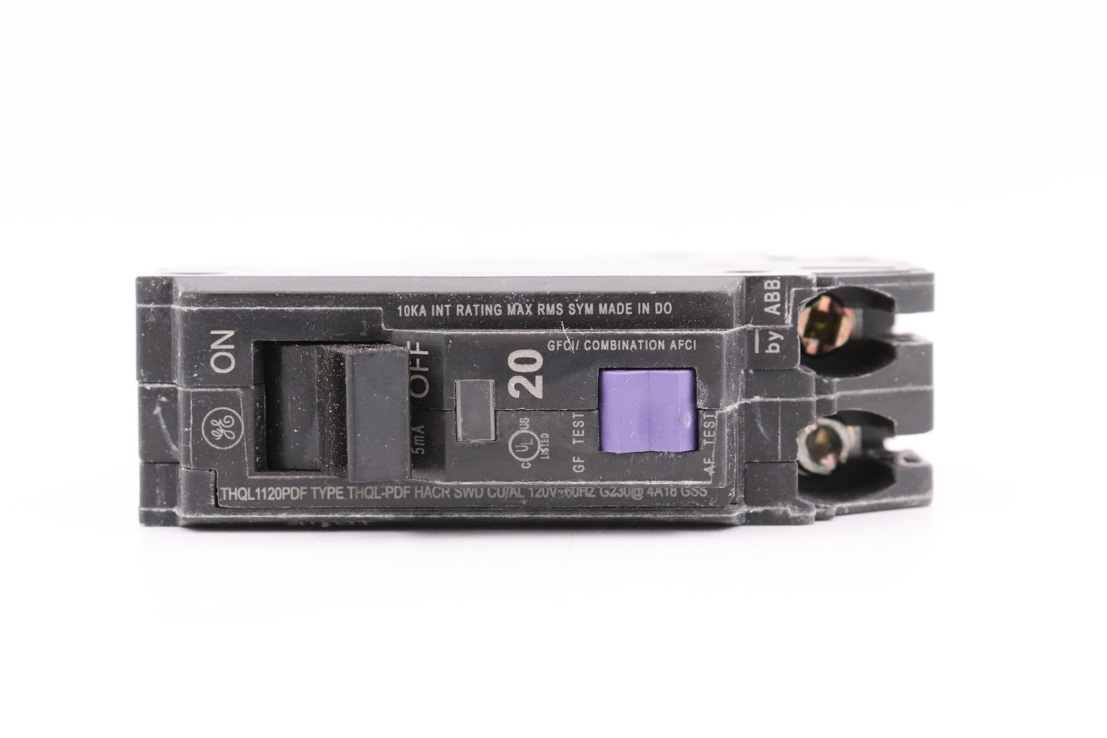 GE THQL1120PDF 20A 1-POLE DUAL FUNTION CIRCUIT BREAKER, PLUG-ON NEUTRAL