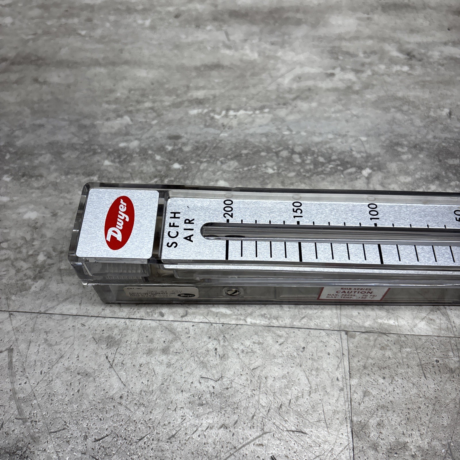 Dwyer RMB-54-SSV Rate Master Flow Meter, 0-200 SCFH Air, NO HARDWARE, New