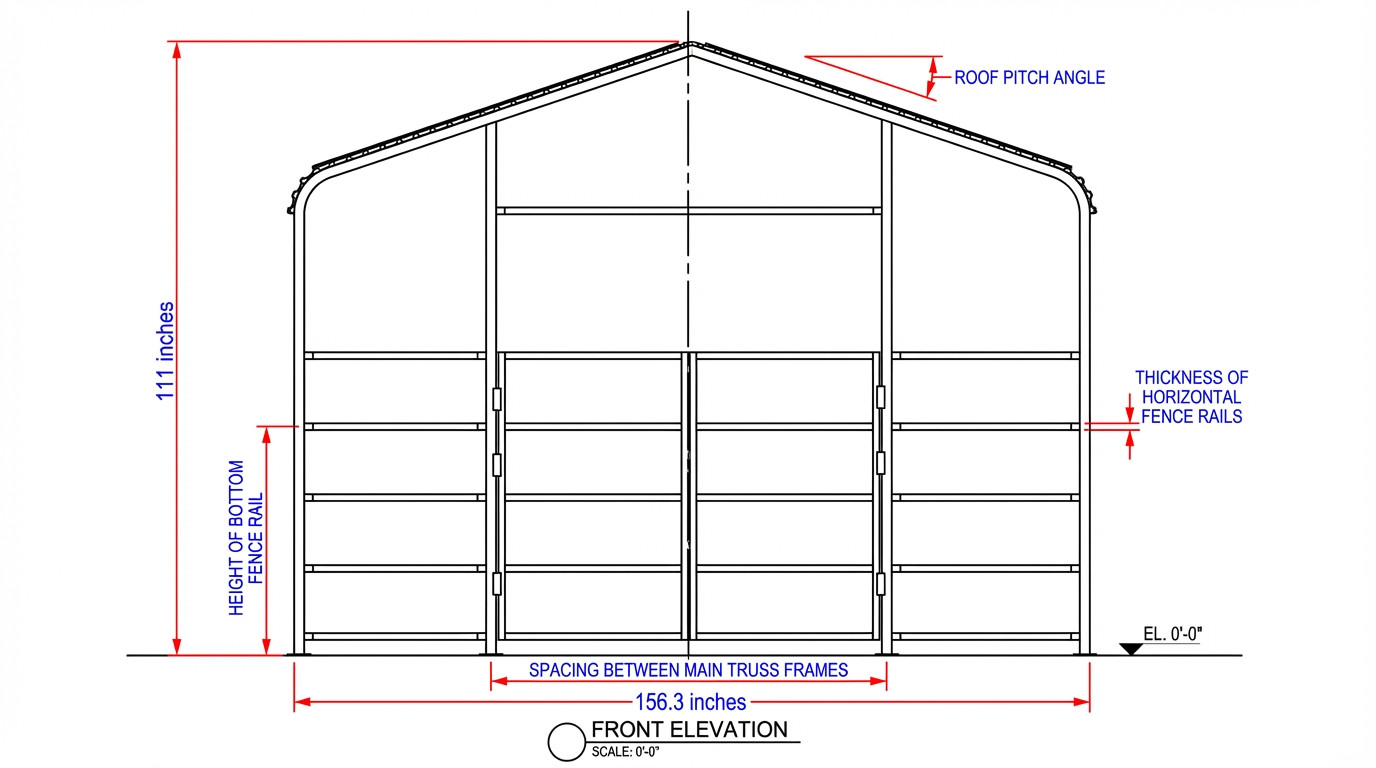 13x20ft Galvanized Metal Livestock Shelter Heavy-Duty Cattle Barn Animal Shade