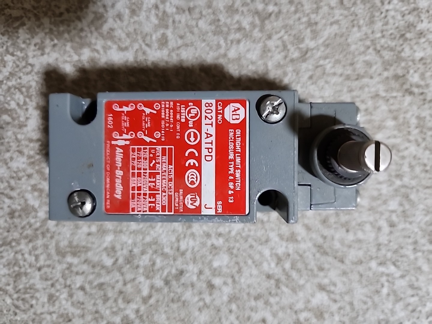 Allen Bradley Travel Stop 802T-ATPD Oil Tight Limit Switch