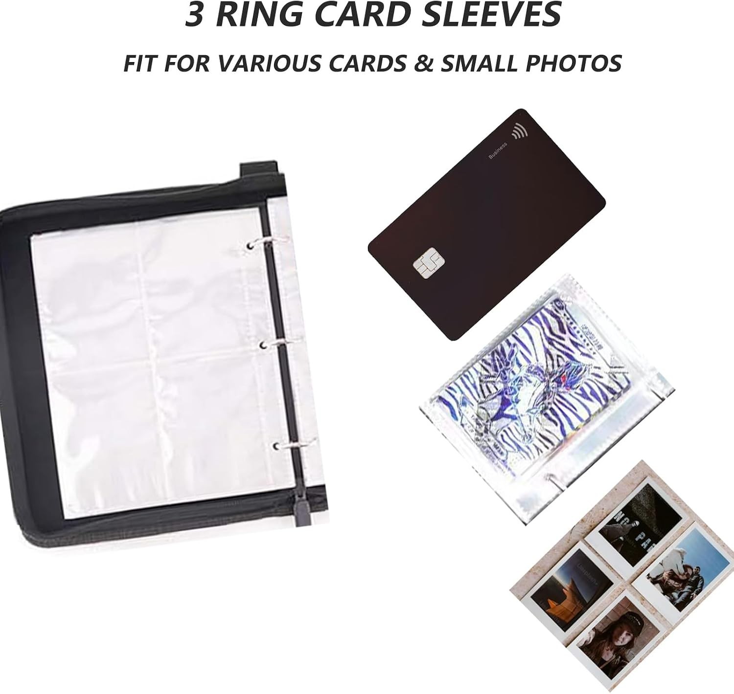50 Pack 400 Pockets 2.5×3.5 Trading Card SleevesA5 Binder 4 Pocket Card Sleev…