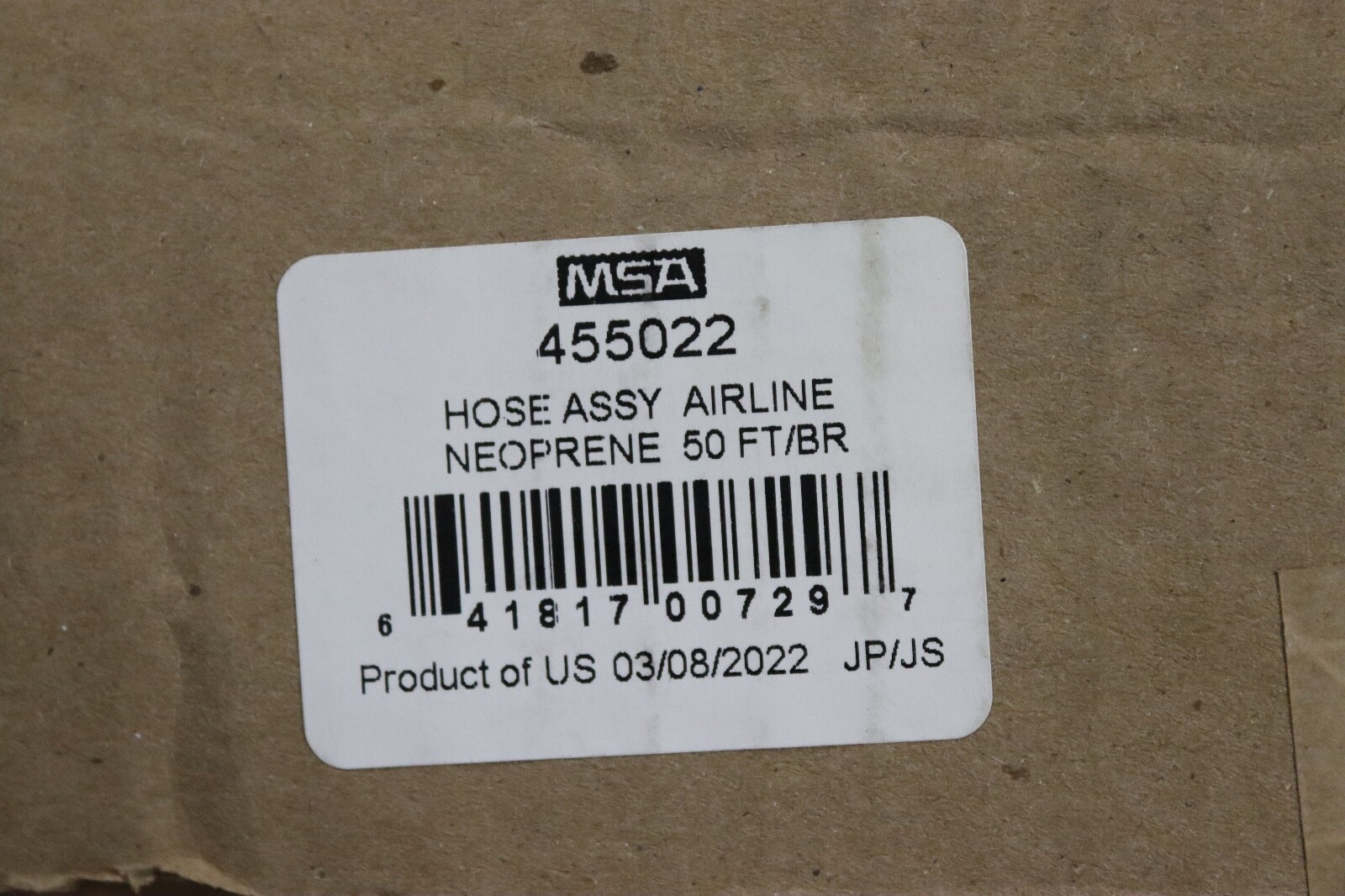 NEW MSA Neoprene Air Supply Hose 50 FT 3/8 For Constant Flow Airline 455022