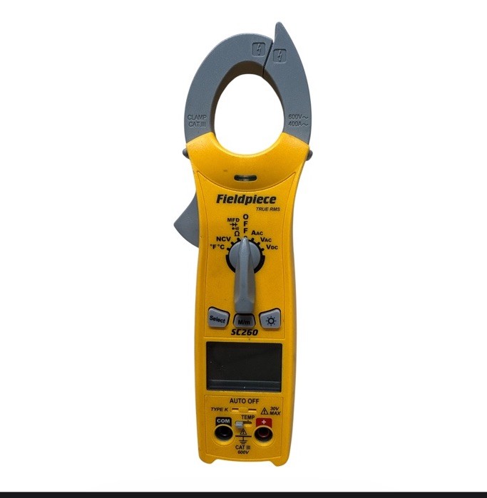 Fieldpiece SC260 Compact True RMS Clamp Meter HVAC Multimeter w/ Magnet & Leads