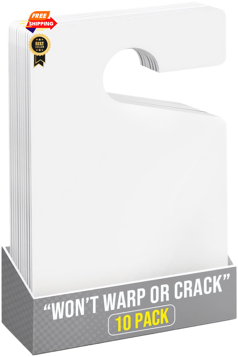Parking Pass Hang Tags, White 10 pk 3x5in, Car 3x5x0.02 inches,