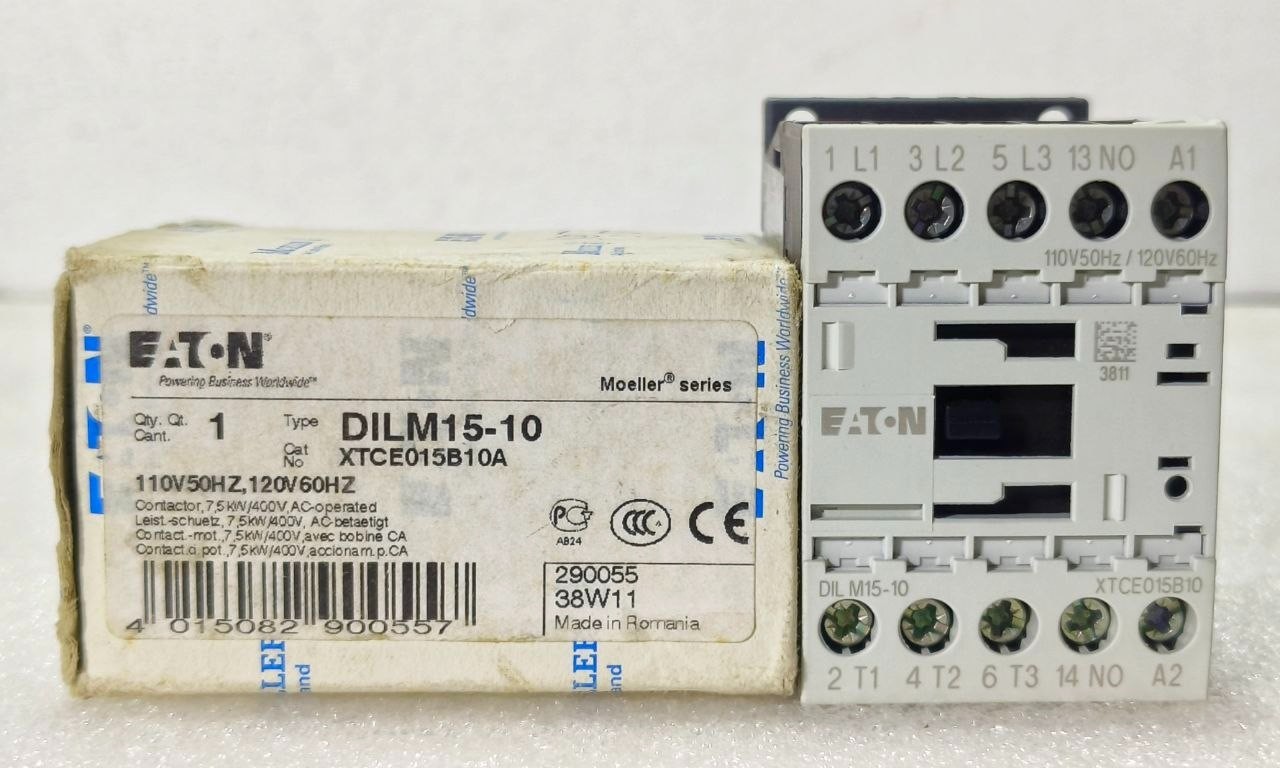 NEW🆕 EATON MOELLER DILM15-10 XTCE015B10A CONTACTOR 110V 50HZ/120V 60HZ 3-POLE