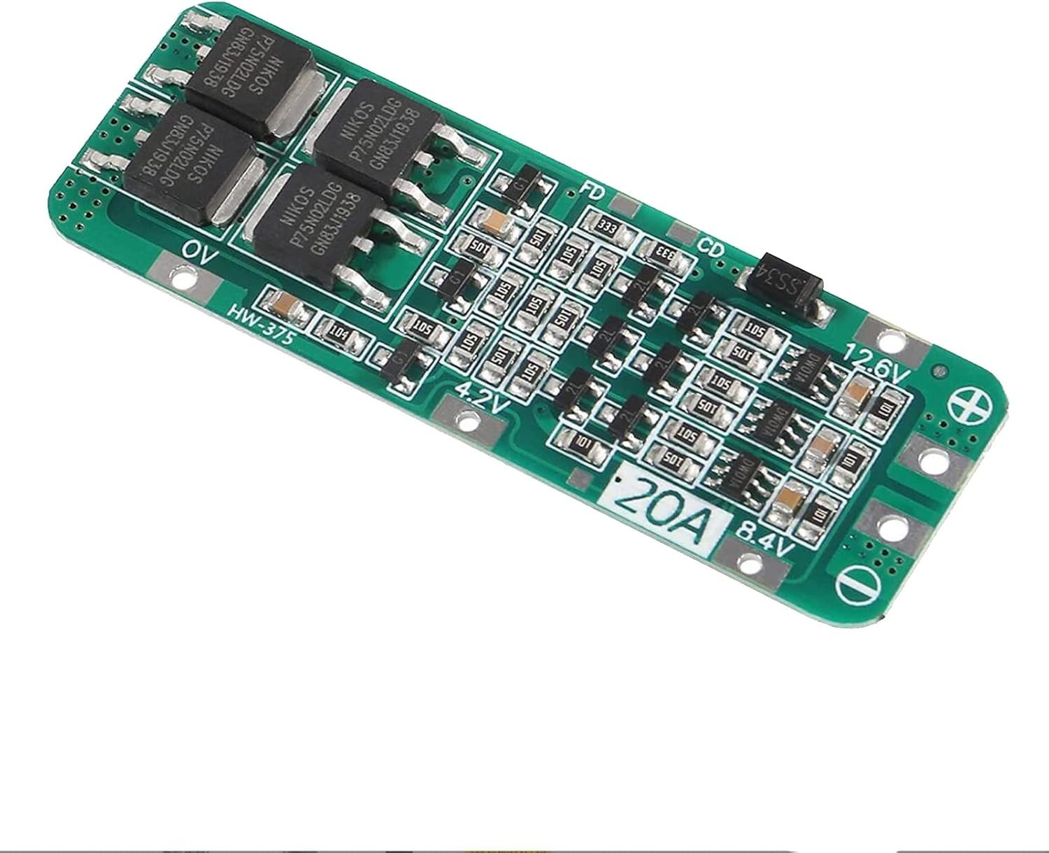 6Pcs 3S 20A BMS 18650 Li-Ion Lithium Battery Charger Module BMS Protection Board