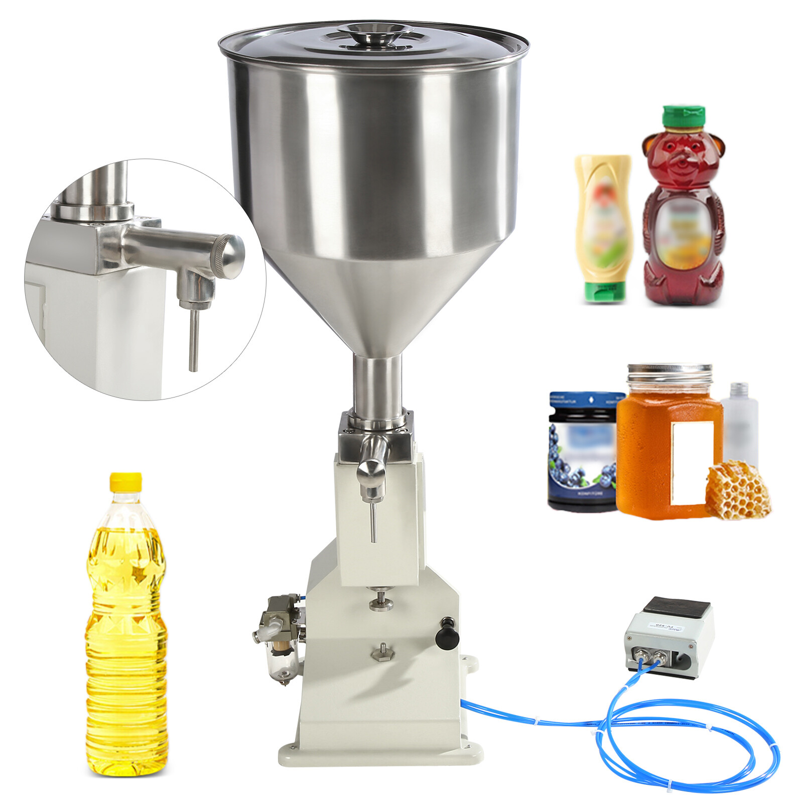 NEW A02 Pneumatic Liquid Paste Filling Machine For Cream Shampoo Cosmetic 5~50ml