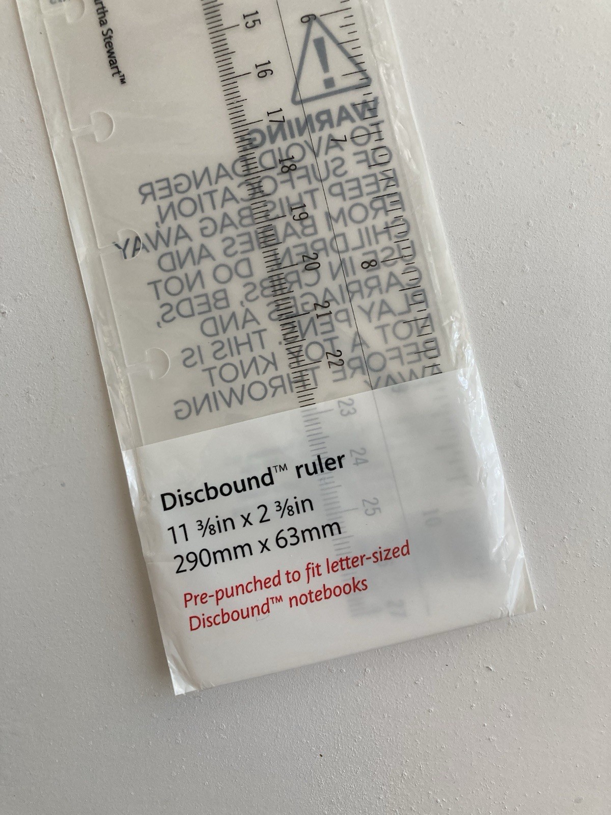 Martha Stewart Office Discbound Ruler Clear 11 3/8 in x 2 3/8″ in NEW