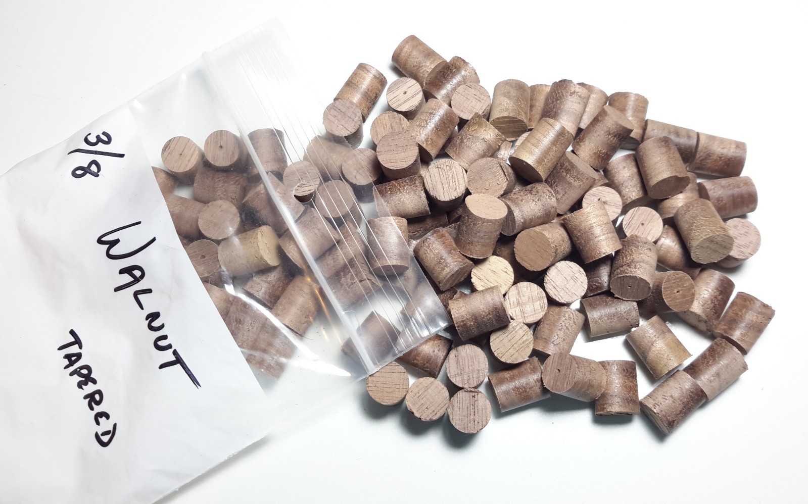 Walnut Tapered Wood Plugs, 1/4, 3/8, 1/2, 3/4″ diameters