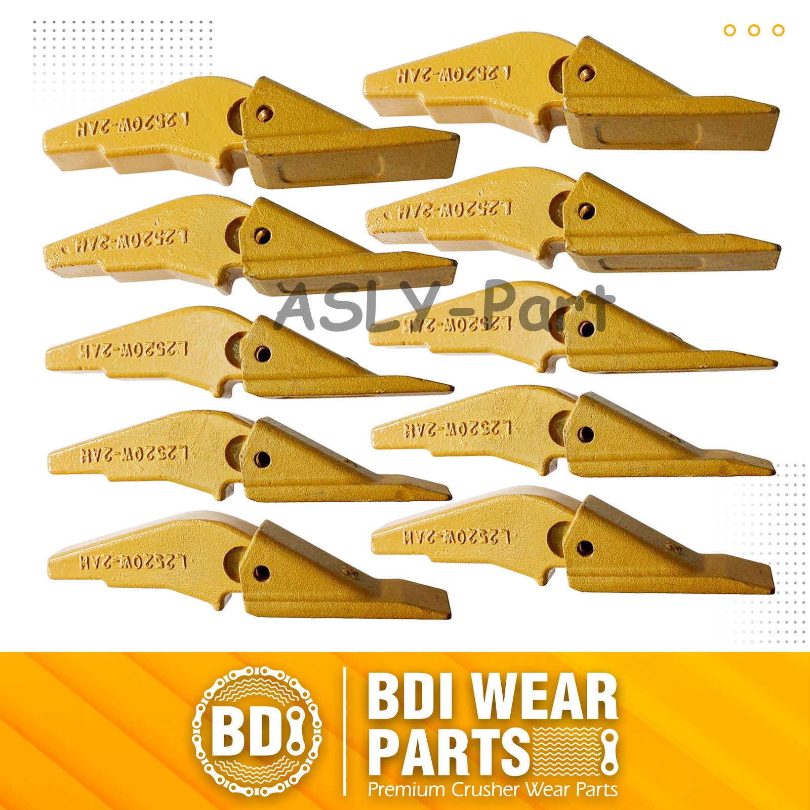 L2520N-2AH Weld On Adapter Bucket Shanks 2A Bucket Teeth with Pins – 10 Set