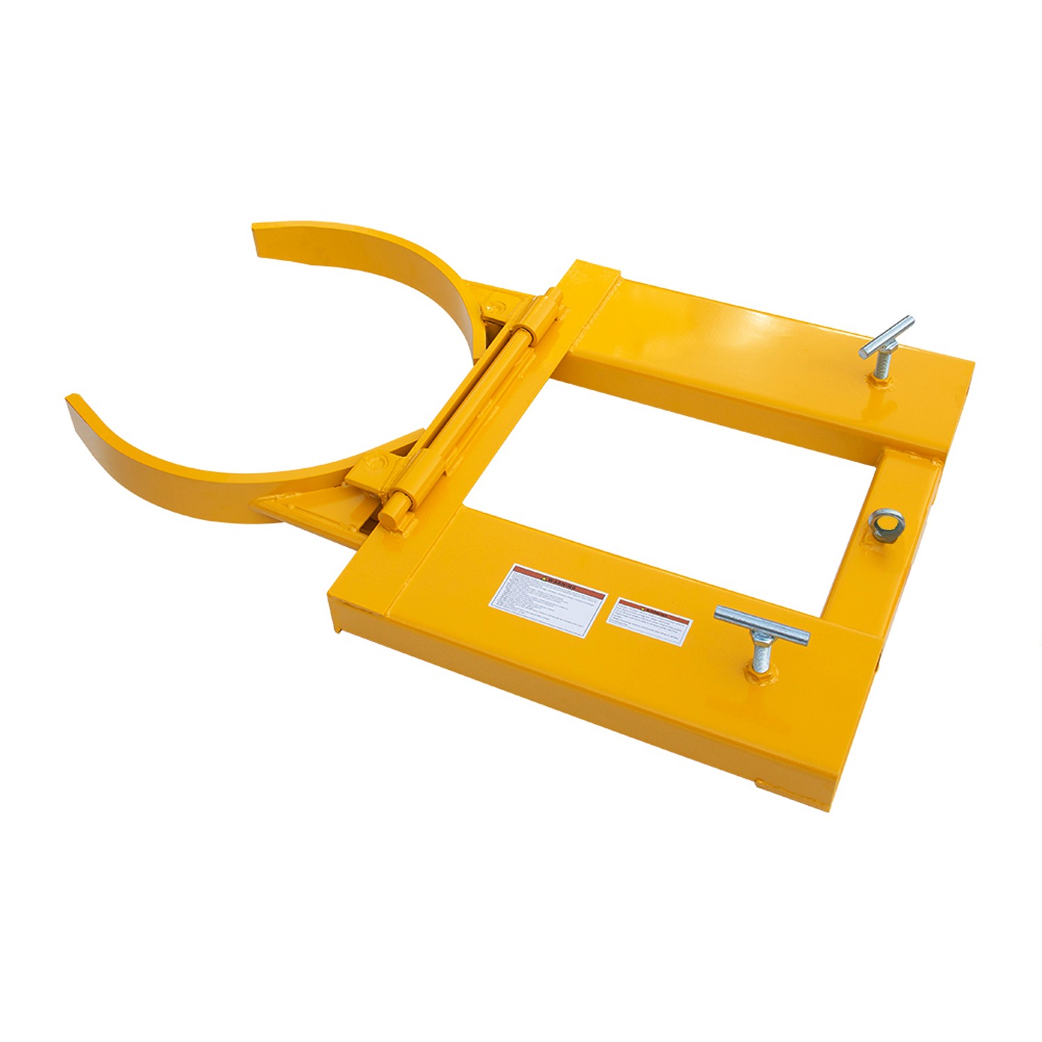 Drum Grabber 1500lb Capacity Single Fork Mounted Drum Gripper Hinged Folding Arm