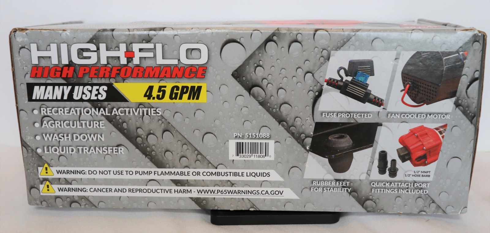 HIGH-FLO #5151088 Diaphragm Pump, 12Vdc, 4.5 Gpm Max. Flow