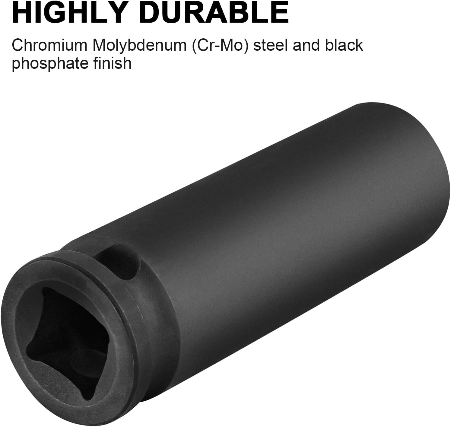 MAXPOWER 3/8 Inch Drive 9/16 Deep Impact Socket with 6-Point