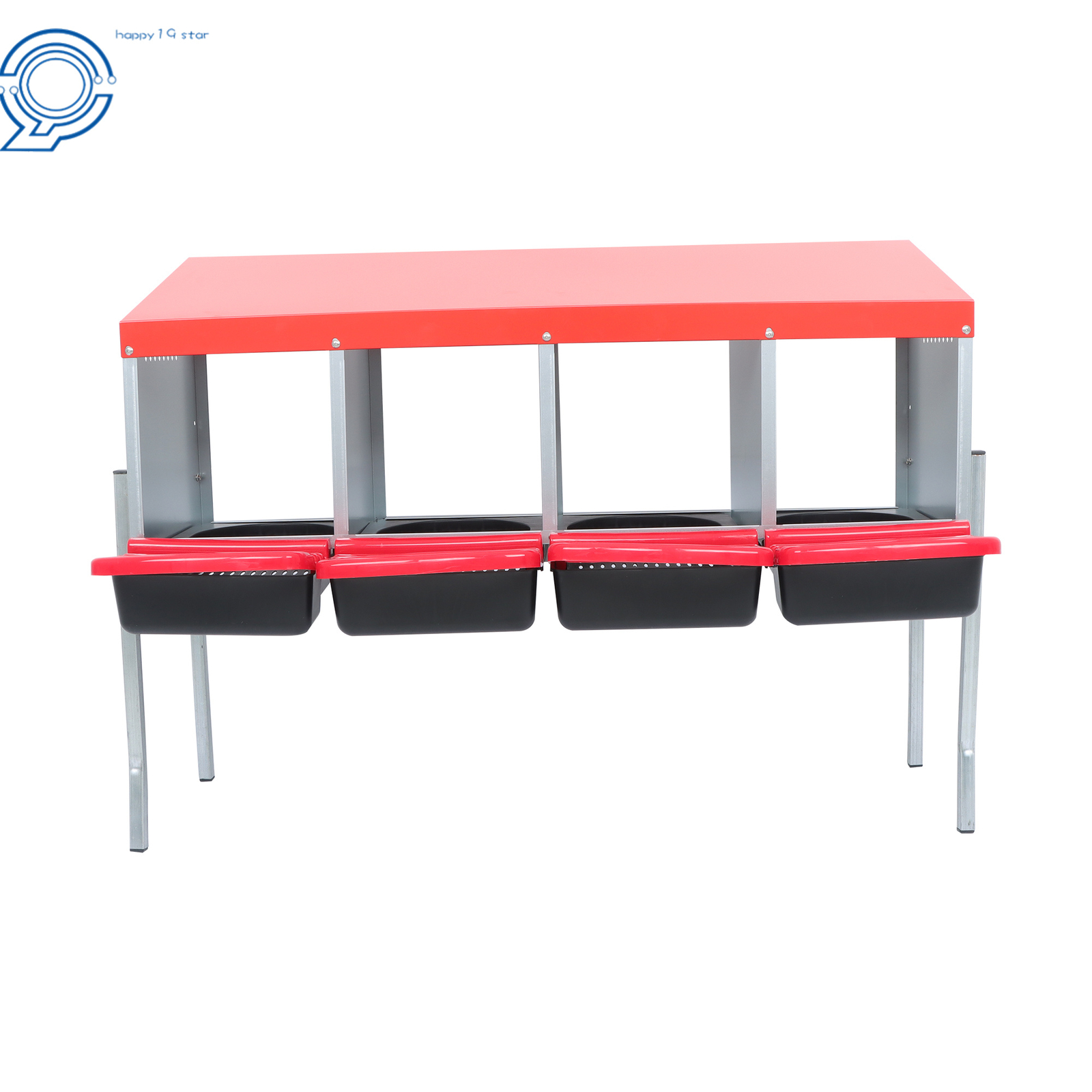 4 Holes Chicken Nesting Boxes Coop Metal Chicken Egg Laying Box With Lid Cover