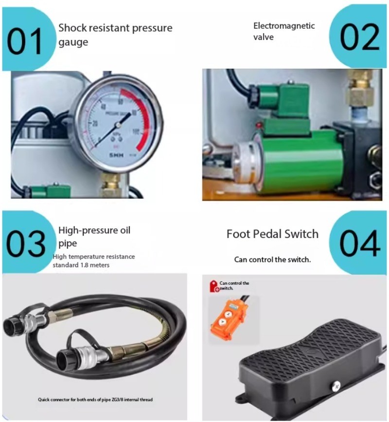 Hydraulic Electric Pump Ultra-High Pressure Oil Pump QQ-700 1.2KW Manual Switch