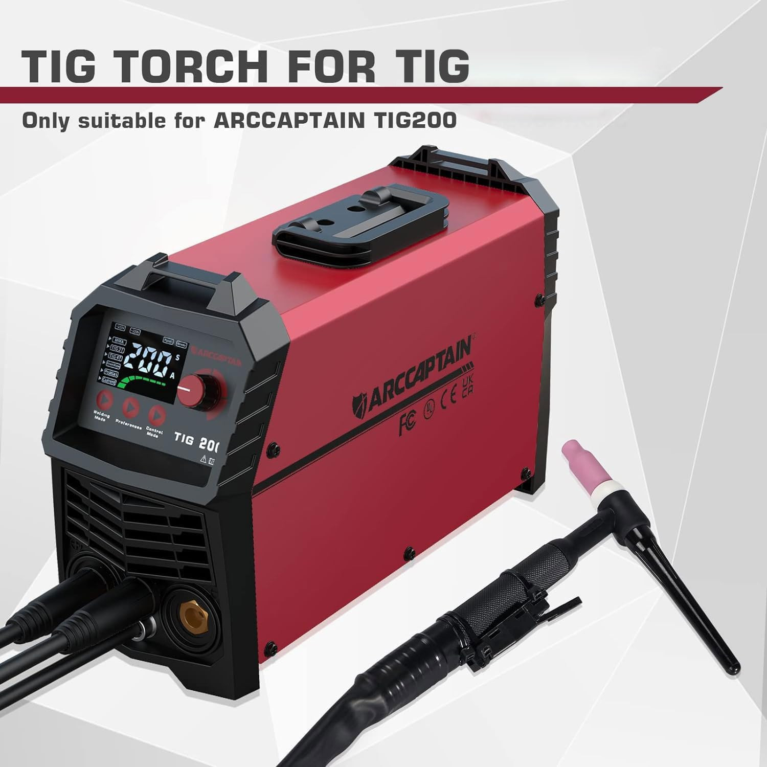 ARCCAPTAIN TIG Welding Torch WP-17 Air Cooled Argon TIG Gun 13FT 150A for TIG200