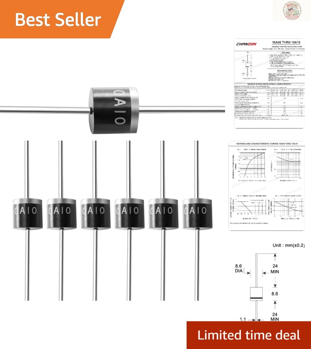 10A10 Diodes 20 Pcs Pack – 10A Forward Current & Low Leakage for Electronics