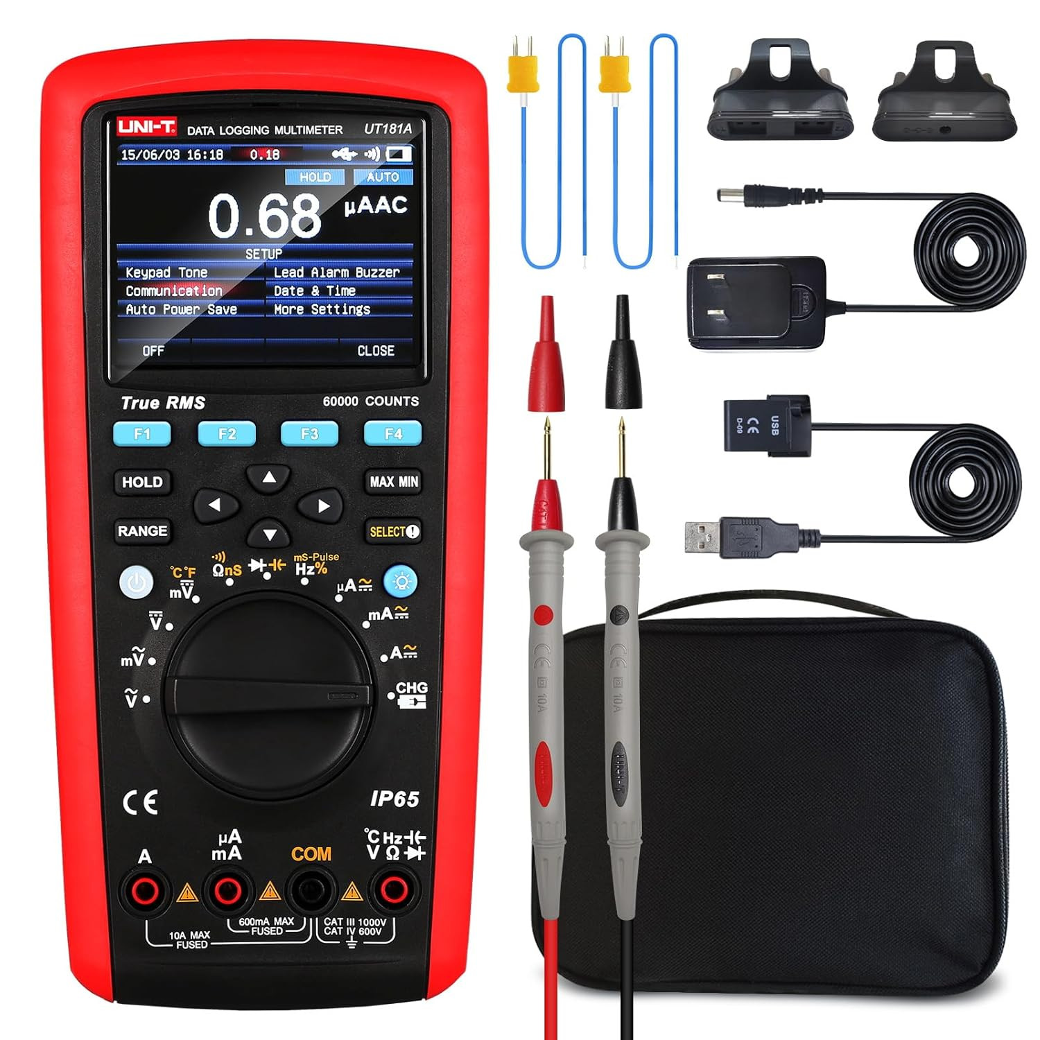 True RMS Data Logging Multimeter UT181A with Dual Temperature Measurement Low Pa