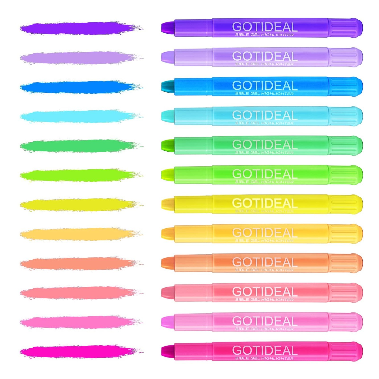 GOTIDEAL Bible Highlighters, 12 Pack Assorted Colors Gel Highlighters Pens Se…