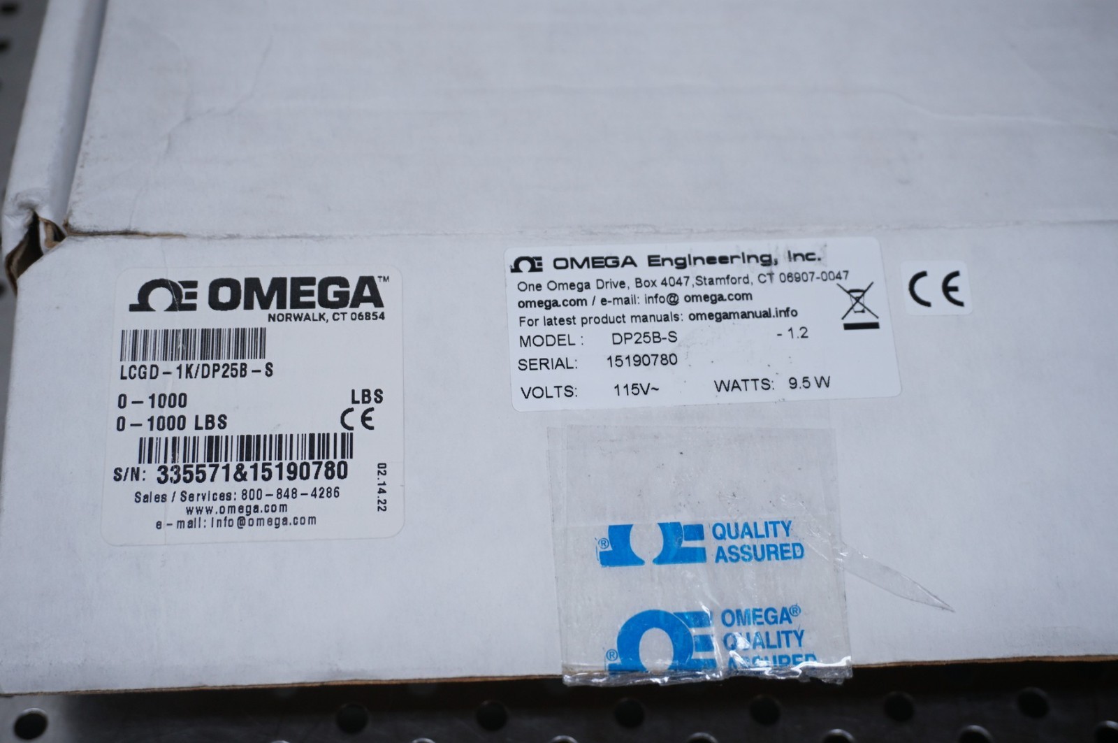 OMEGA Engineering DP25B-S Load Cell & Strain Gauge Meter w/ 1K load cell