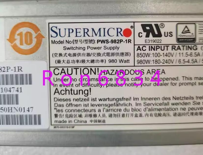 1pc used SUPERMICR 980W PWS-982P-1R Power module