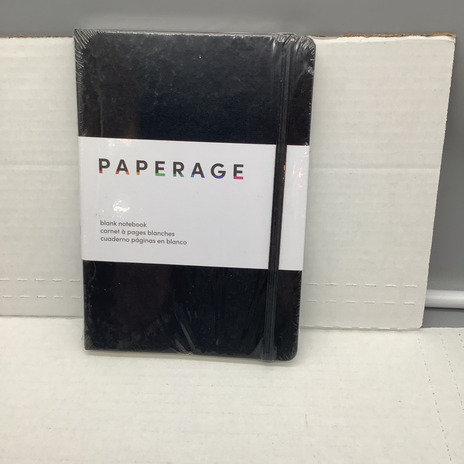 PAPERAGE Blank Journal Notebook Black cover 160 Pages Medium 5.6 in X 8 in NEW