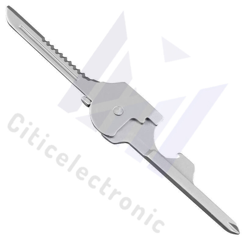 6-in-1 Utili Key Tool Keyring Keychain Multifunction Stainless Steel（1PCS）