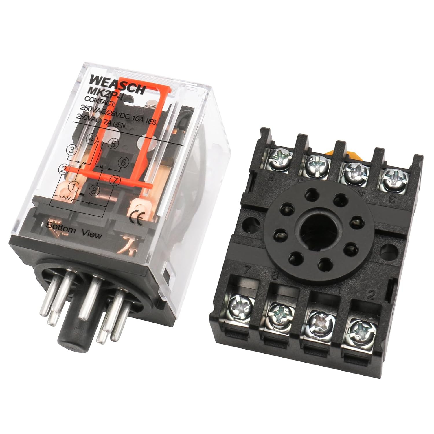 Power Relay MK2P-I AC 110V Coil DPDT 8 Pin with Plug-In Terminal Socket Base