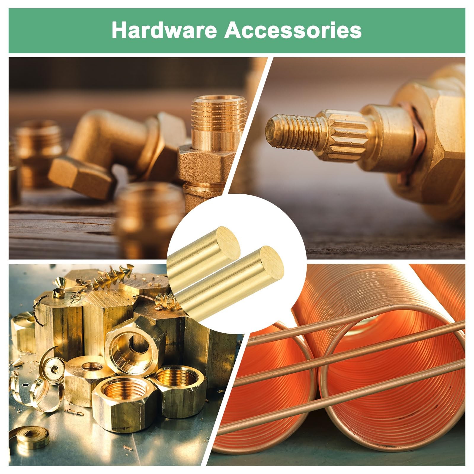 5 PCS Brass Rod 12.5mm Dia 7.87 Inch H59 Solid Brass Round Rods Shaft Pins
